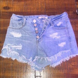 Refuge — Women's Frayed Jean Shorts